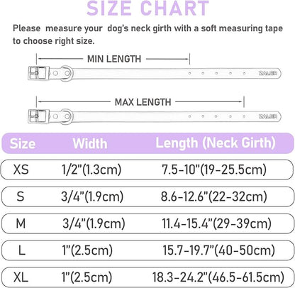 ZALER Waterproof Dog Collar, Adjustable Odor Proof Dog Collars Easy to Clean, Soft Comfortable Pet Collars for Large, Medium Small Dogs (Lilac Purple, XS(Length:7.5''-10''; Width:0.5''))
