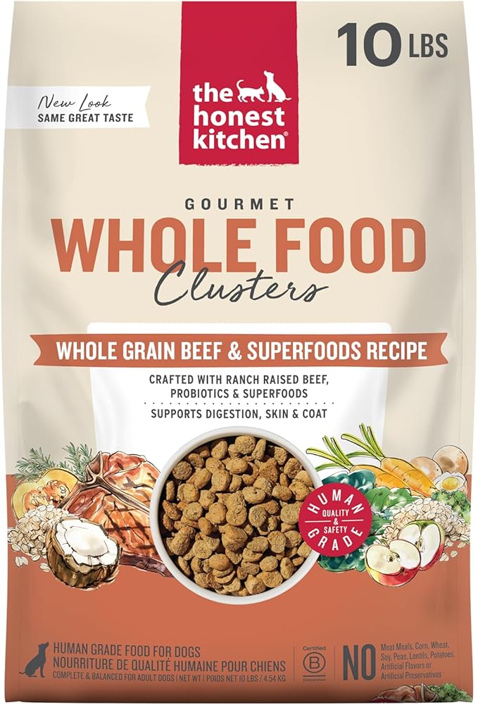 The Honest Kitchen Human Grade Whole Food Clusters Dog Whole Grain Beef & Oat 10 lb Bag
