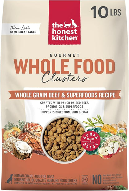 The Honest Kitchen Human Grade Whole Food Clusters Dog Whole Grain Beef & Oat 10 lb Bag