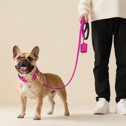 Didog Soft Padded Dog Collar for Large Dogs, Colorful and Durable Pet Collar with Quick Release Buckle, Light and Breathable for Daily Walking, Rose Purple, L