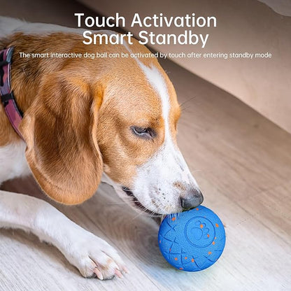 Interactive Dog Toys Dog Ball, Durable Motion Pet Toys for/Small/Medium/Large Dogs, Christmas Birthday Gifts, Automatic Moving, Bouncing and Rotating, E-TPU Material, IP54 Waterproof (Blue)