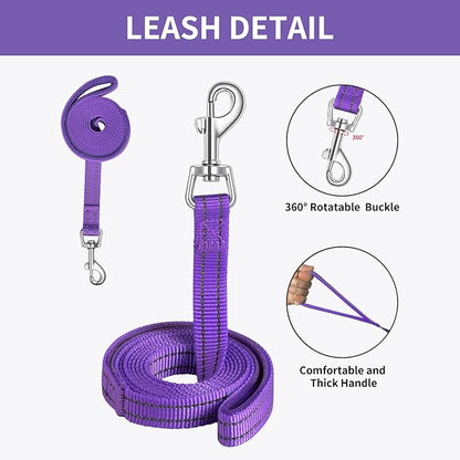 AMTOR Small Dog Harness with Leash Set, No Escape Easy Walk Puppy Harnesses for Training Walking, Step-in Reflective Soft Dogs Vest for XS S Medium Extra-Small Large Sized Dog(Purple,XS)