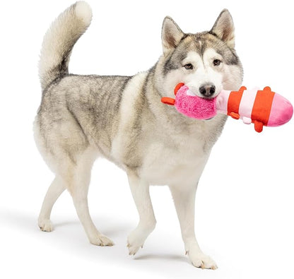 Huxley & Kent Funny Dog Toy w/Squeaker – Power Plush Squeaky Dog Toys for Small, Medium & Large Dogs – Soft Stuffed Animal for Indoor Play & Fetch - Fur Bug, One Size