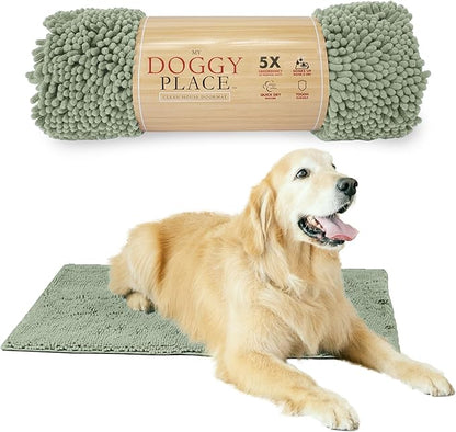 My Doggy Place Dog Mud Mat, 36" x 26" Sage – Thick Microfiber Entry Rug for Snow, Mud & Salt – Absorbent, Quick-Dry, Washer-Safe & Non-Slip, Large