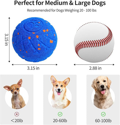 SCHITEC Smart Interactive Dog Toy Ball - Automatic Bouncing, Rolling & Vibrating Motorized Ball for Medium Large Dogs, Rechargeable Self-Moving Electronic Pet Toy for Boredom & Indoor Chase(Blue)