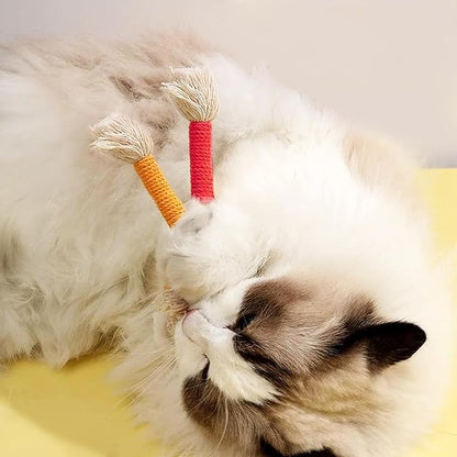 TKWINKT 5 PCS Cat Chew Toy, 5.9in Catnip Toys for Cats, Teeth Cleaning Cat Toys for Indoor Kittens