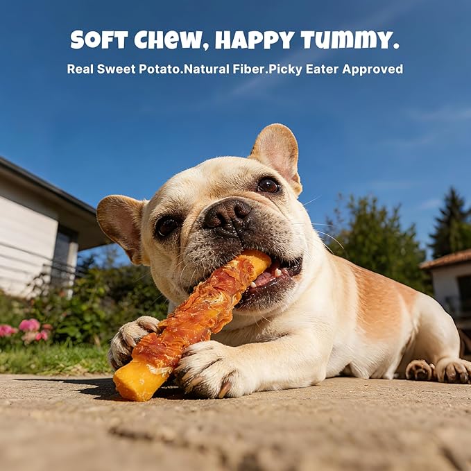 Havira 1.5 LB Value Pack Sweet Potato Dog Treats, Healthy Chicken Wrapped Dog Chews Made with Real Veggies, Easy to Digest Gentle Daily Rewards for Picky Dogs