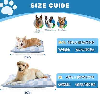 UWELL PETS Large Dog Bed with Removable Washable Cover for Large Dogs Deluxe Plush Dog Crate Beds Comfy Kennel Pad Waterproof Lining and Blue Gel Memory Foam Memory Foam（Blue 40.2 * 30 * 4in）