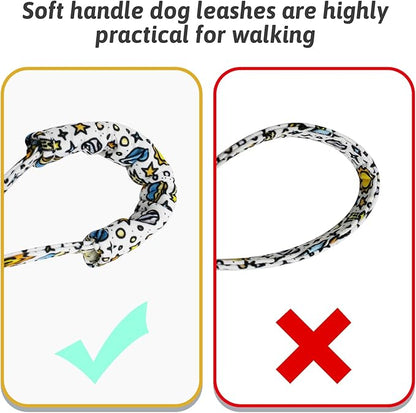 Dog Collar and Leash Set Girls Adjustable Puppy Collars with Floral Bow Tie for Small Medium Large Female Dogs, Solar System, L