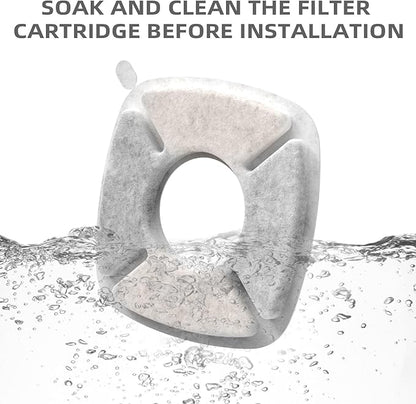 Cat Water Fountain Filter Pet Drinking Fountain Filter, Compatible with 67/95/135/85oz Automatic Pet Dispenser, Triple Filtration Dog Fountain Filter, 16 Pack (16 Carbon Filters+16 Sponge Filters)