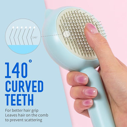 VIOJOJO Cat Brush Dog brushes with Release Button for Shedding Grooming, suit for Long or Medium Haired Cats, Lightweight Skin Friendly Pet Brush Hair Removal Comb Brushes for Kitten