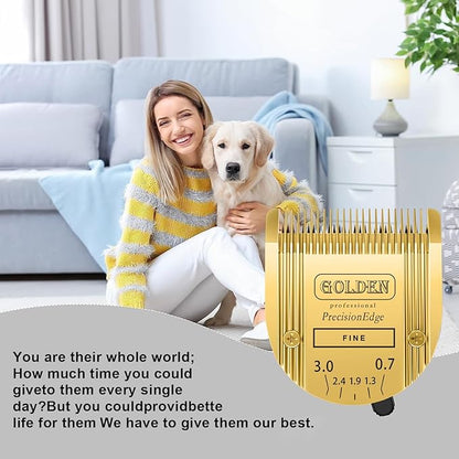 Adjustable 5 in 1 Blades Compatible with WAHL Arco,Bravura .Chromado，Creativa，Figura Dog Clippers for Dogs Grooming(Gold/3PC)