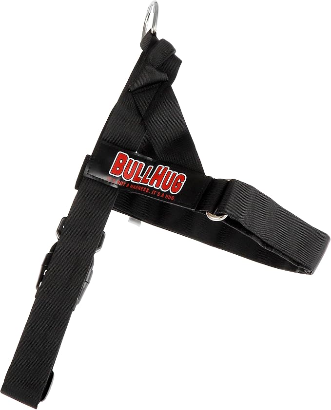 BULLHUG Adjustable Dog Harness– No Pull, No Choke – for English Bulldogs, French Bulldogs, Pugs & Broad-Chested Breeds – Easy, Safe Walks (Black, XL)