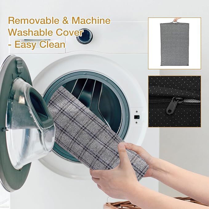 Dog Bed with Easy-Grip Handle - Shredded Memory Foam Pet Bed, Removable & Machine Washable Cover, Non-Slip Bottom, Choose from Cooling Linen or Warm Flannel Style for Dogs & Cats (Small