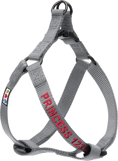 Pawtitas Personalized Dog & Puppy Harness Small Grey Custom ID Tag Adjustable No Pull Vest