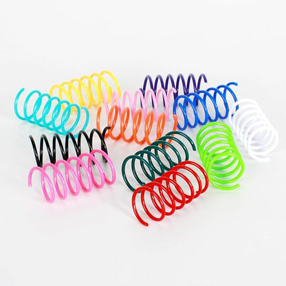 FAXLEVY 135 Pack 9 Colors Cat Spring Toys, Interactive Coil Plastic Spiral Spring Cat Toys for Indoor Cats Hunting, Biting, Swatting, and Active Play