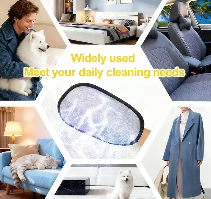 Amouy Pet Hair Removal Glove for Cats & Dogs, 2 PCS Upgraded Five-Finger Electrostatic Pet Hair Gloves, Reusable Magic Brush Pet Hair Remover Tool for Laundry, Couch, Carpet, Car Seat