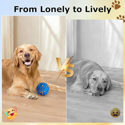 Interactive Dog Toys Ball, Automatic Moving, Bouncing Chew Toys, E-TPU Material, Suitable for Large and Medium-Sized Dogs, Used for Boredom Relief and Daily Training, USB Rechargeable