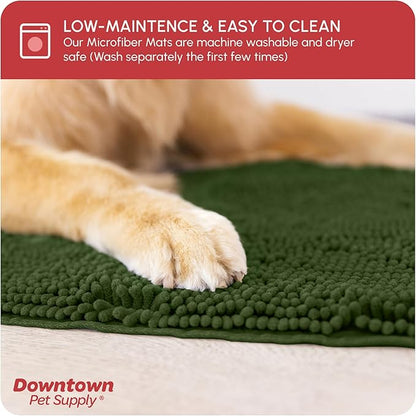My Doggy Place Dog Mud Mat, 36" x 26" Chive – Thick Microfiber Entry Rug for Snow, Mud & Salt – Absorbent, Quick-Dry, Washer-Safe & Non-Slip, Large