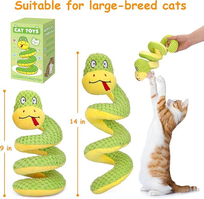 Retro Shaw Cat Toys, 14 Inches Crinkle Snake Cat Toy with Catnip & Silvervine - Interactive Chew Toy for Cats, Realistic Stuff Snake for Biting & Play, Suitable for Large-Breed Cats