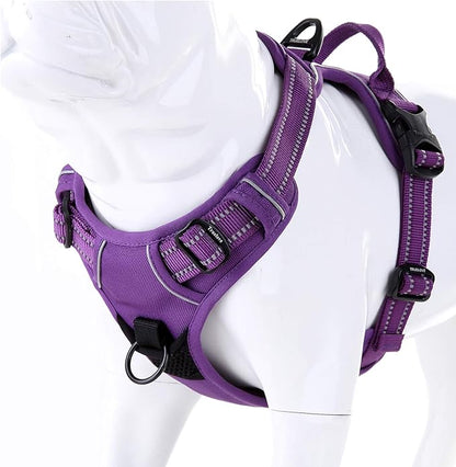 JUXZH Truelove No Pull Dog Harness with Easy Control Handle and 2 Leash Attachments,Reflective Adjustable Pet Vest