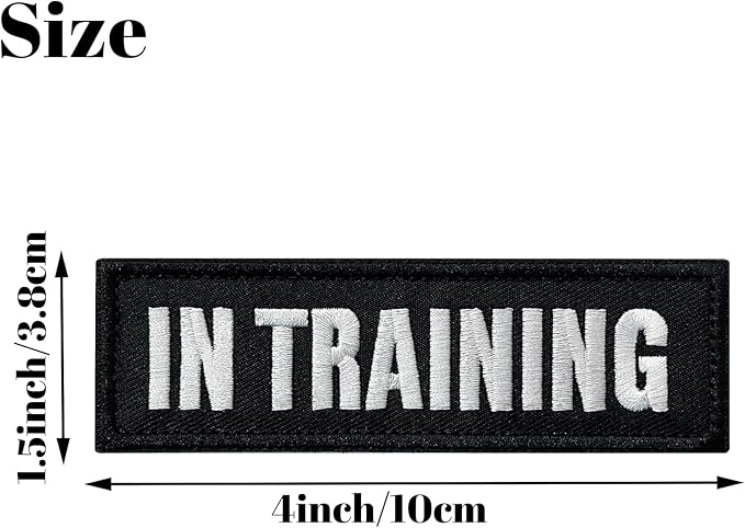 TACVEL 2 Pieces in Training Dog Patches with Hook Backing for Service Animal Vests, Harnesses