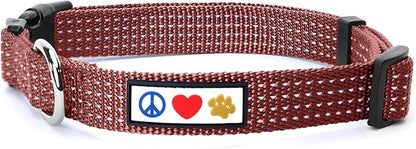 Pawtitas Reflective Dog Collar Adjustable Dog Collars for Small Dogs Puppy Collar Small Dog Collar Brown Dog Collar