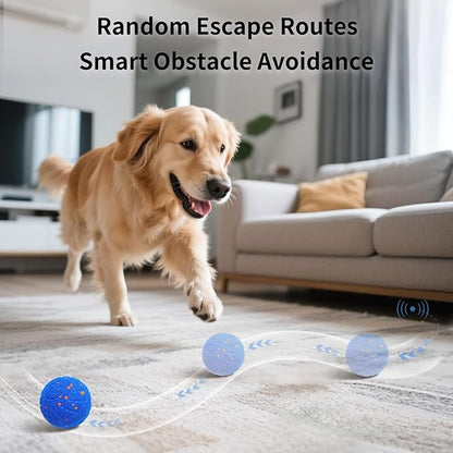 SCHITEC Smart Interactive Dog Toy Ball - Automatic Bouncing, Rolling & Vibrating Motorized Ball for Medium Large Dogs, Rechargeable Self-Moving Electronic Pet Toy for Boredom & Indoor Chase(Blue)
