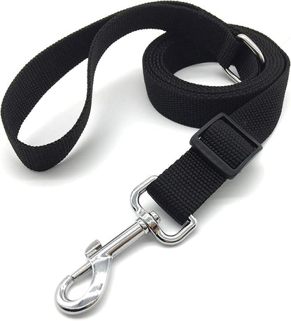 6FT Adjustable Dog Leash, Nylon Dog Leashes for Medium Large Dogs (Black)