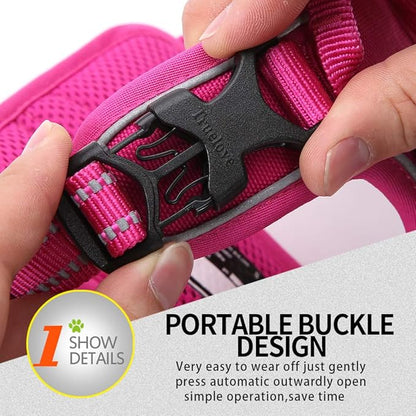 JUXZH Truelove No Pull Dog Harness with Easy Control Handle and 2 Leash Attachments,Reflective Adjustable Pet Vest