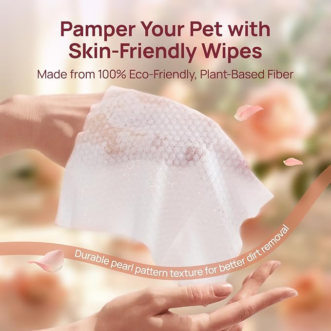 HICC PET Cleaning Deodorizing Wipes for Dogs & Cats, Vet Recommended Nourishes Smoothes Fur Grooming Wipes, Fermented Coconut Oil Grooming Body, Horse Skin, Coat & Hoof, 400 Count, Unscented
