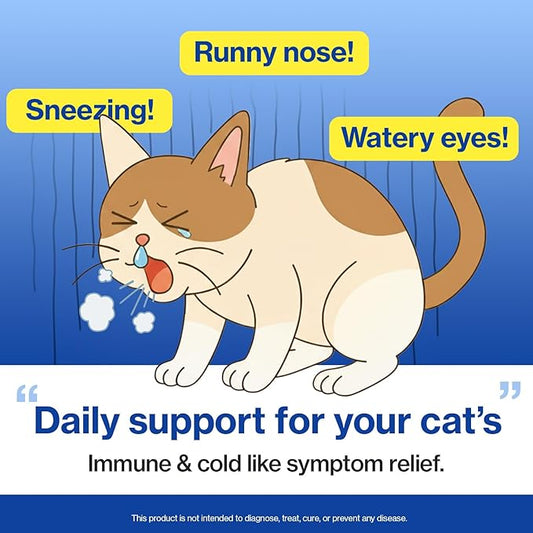 Doctor By FELYSIN (Feline + L-lysine) L-lysine for Cats Lysine Supplements Immune Support Allergy Relief Sneezing Runny Nose Watery Eyes Respiratory Treatment with Beta-glucan, 30 Lickable Formula