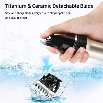 Dog Clippers for Grooming, Low Noise Dog Grooming Clippers, Cordless Dog Hair Trimmer, Rechargeable Dog Shavers for Grooming Dogs Cats Pets