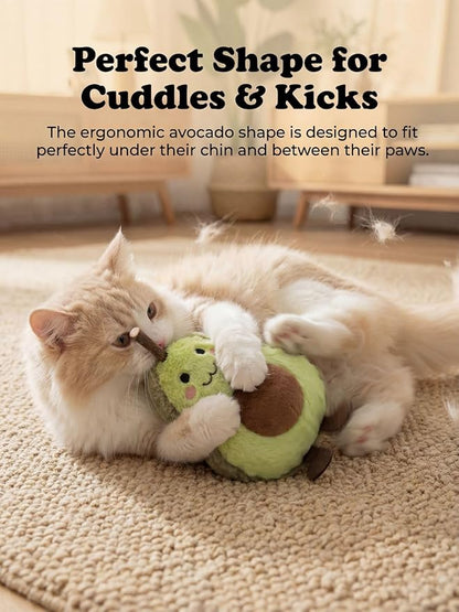 Petelligent Durable and lnteractive Cat Teething Stick Toys: Chewing Stick, Grinding Teeth Rod, and chewable Cat Doll for Your Pet's Entertainment (Avocado Green)