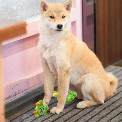 FCCUM Plush Squeaky Dog Toy Ball, Dental Care, Skin-Friendly and Soft and Relieve Stress,Dog Training Interactive Pet Cute Plush Fashionable Toy Ball (Green,Small)