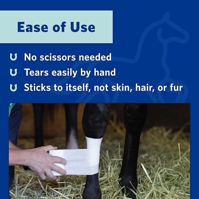 PowerFlex Equine – Extra Strong Self-Adhering Bandage Wrap – Wound Care, Compression & Support Bandage for Horses, Cows & Dogs – Woodland Camo, 4 inch, 4 Rolls (Resealable Case)