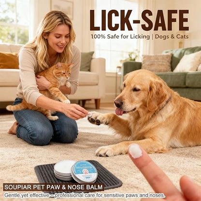 Vet-Approved Dog Paw Balm & Nose Butter 2.1oz - Lick-Safe All-Natural Moisturizer with Coconut Oil, Nourishes Dry Paws & Noses, Protects Against Hot Pavement & Winter Cold for Dogs, Cats & Horses