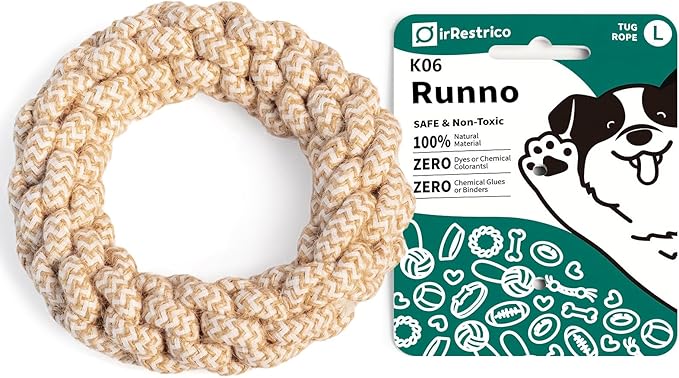 IRRESTRICO Durable Puppy Chew Toys for Teething, Tough Rope Toys for Small and Medium Dogs, Training Chew Rope, L Size