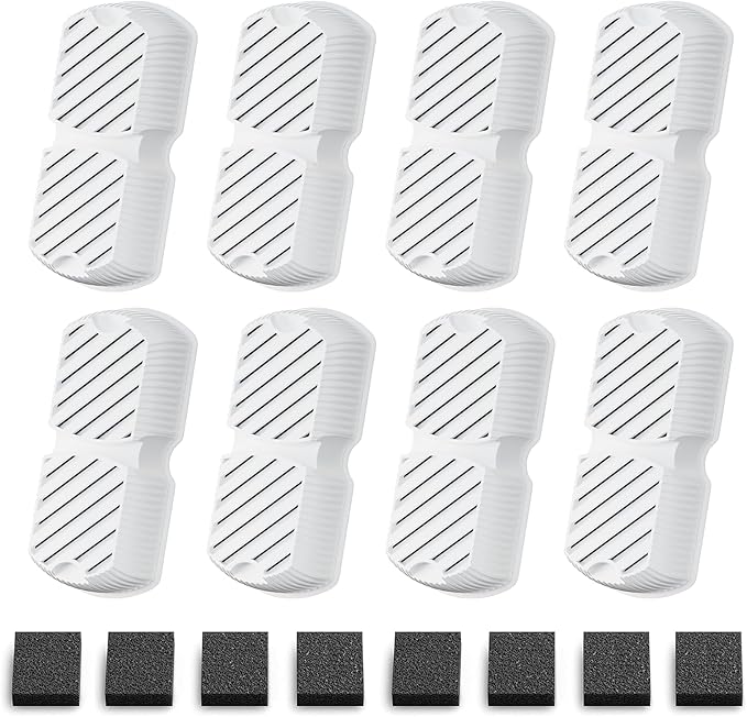 GROOKPET Dog Water Fountain Filters: 16 Dog Fountain Filters - Pet Water Fountain Filters Replacement - Including 8 Filters + 8 Sponges - Suitable for GROOKPET Dog Water Fountain for Large Dogs