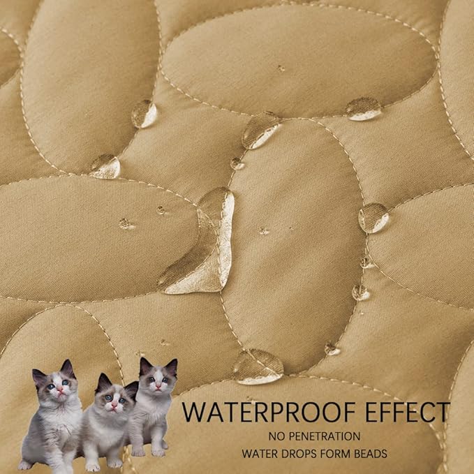 Ameritex Waterproof Pet Bed Cover Anti-Slip Dog Bed Blanket for Sofa and Furniture Waterproof New Pattern Design (Sand, 30x90 Inch (Pack of 1))