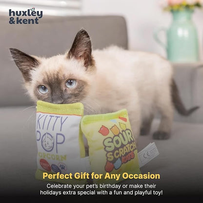 Huxley & Kent Plush Cat Toy - Interactive Catnip Toy for Cats & Kittens - Soft with Crinkle & Catnip - Fun Indoor Play - Kitty Pop