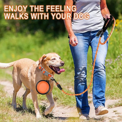 BARKBAY Dog Leashes for Large Dogs Heavy Duty Dog Leash 4/5/6 FT with Comfortable Padded Handle and Highly Reflective Threads for Medium Large Dogs Walking Training Running (6FT-1/2'',Orange)