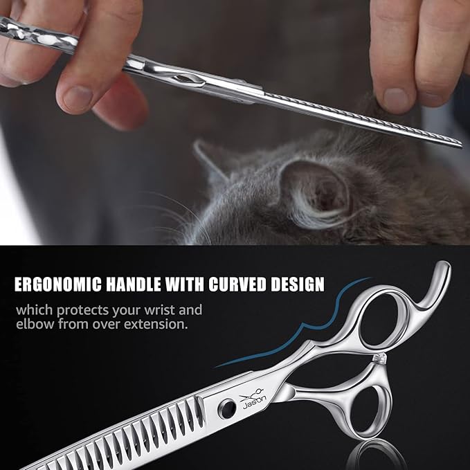 JASON 7.5" Professional Dog Grooming Chunker Scissors Japanese Stainless Steel Dog Chunker Shear for Pet Groomer Christmas Gift