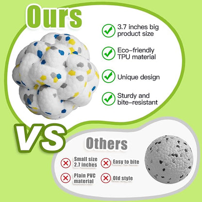Moonorange Upgrade Dog Balls Interactive Toys for Aggressive Chewers, Indestructible Tennis Durable Bouncy for Fetch Game, Lightweight Floating, White
