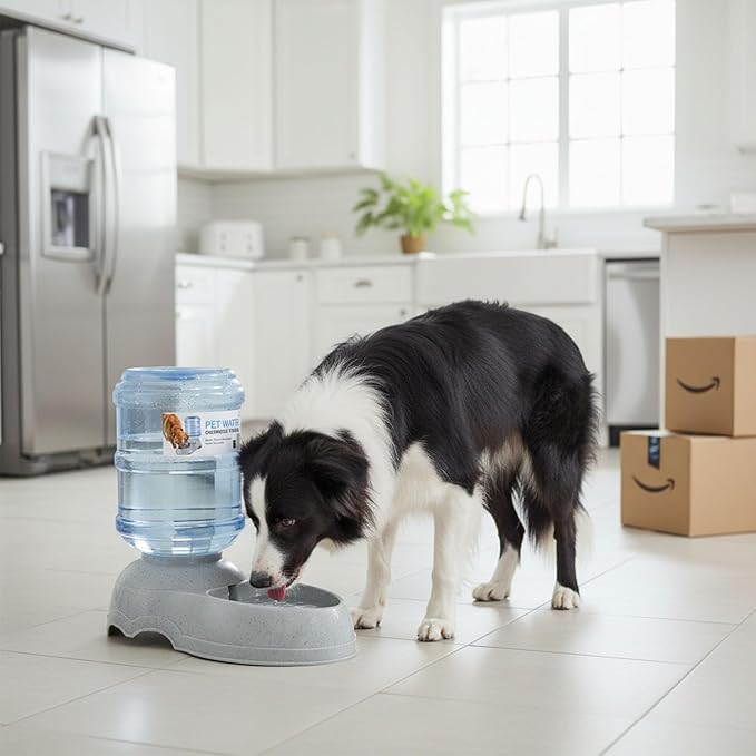 PupGleam Water Dispenser Station for Large Dogs and Cats, 3 Gallon Large Capacity Gravity Automatic Water Feeder, Indoor Outdoor Dog Drinking Fountain, Dog Water Bowl for Multiple Pets, BPA Free