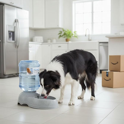 PupGleam Water Dispenser Station for Large Dogs and Cats, 3 Gallon Large Capacity Gravity Automatic Water Feeder, Indoor Outdoor Dog Drinking Fountain, Dog Water Bowl for Multiple Pets, BPA Free