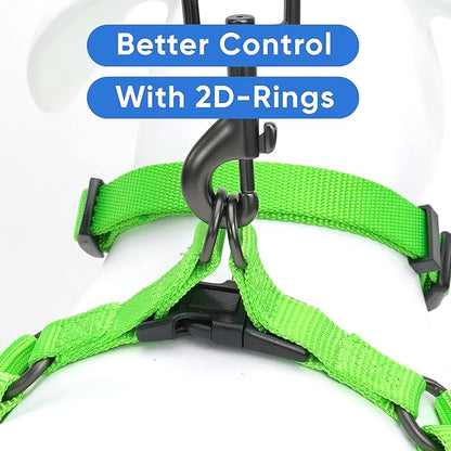 Pawtitas Solid Step-in Dog Harness – Adjustable No-Pull Vest for Puppies to Seniors, Safe & Comfortable M Green