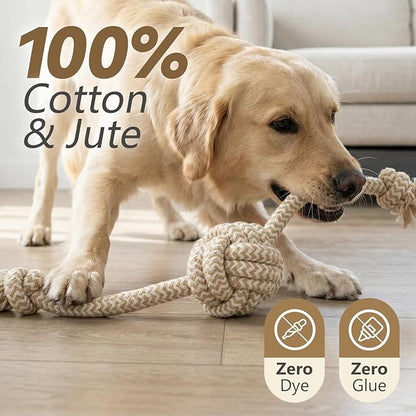 IRRESTRICO Puppy Chew Toys for Teething, Interactive Rope Toys for Small and Medium Dogs, Fun Chew Rope for Training, M Size