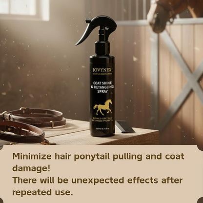 Mane and Tail Coat Detangler Spray, 6.76 Oz Horse Detangler Spray Dematting, Horse Dog Cat Pets Detangler Conditioner for Matted Hair, Brushable Coat, Knots & Tangles, Frizz Control, Radiant Shine