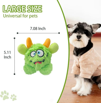 FCCUM Squeaky Plush Dog Toy Ball, Dental Care, Skin-Friendly and Soft and Relieve Stress,Dog Training Interactive Pet Cute Plush Fashionable Toy Ball (Green,Large)